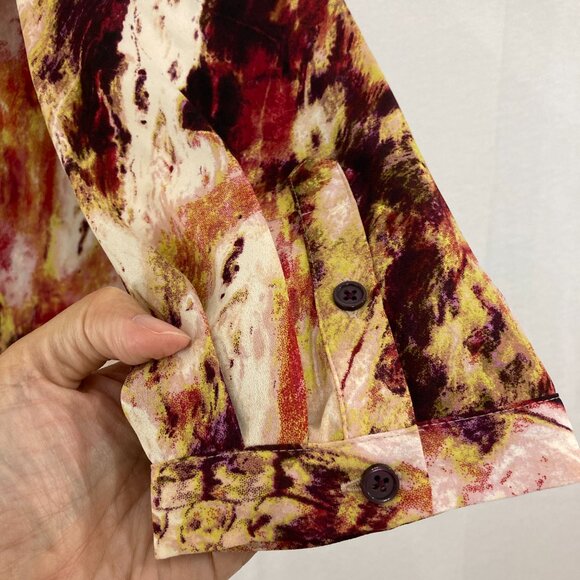 New Investments Top size 1X Multi Color Abstract Long Sleeve Popover Office - Picture 7 of 11